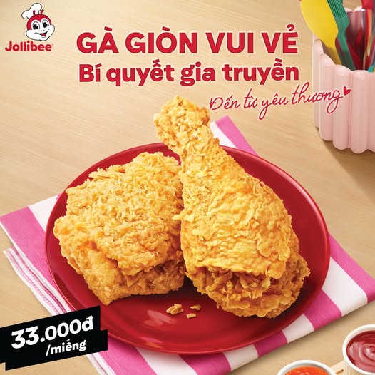 Gà rán giòn vui vẻ tại nhà hàng Jollibee