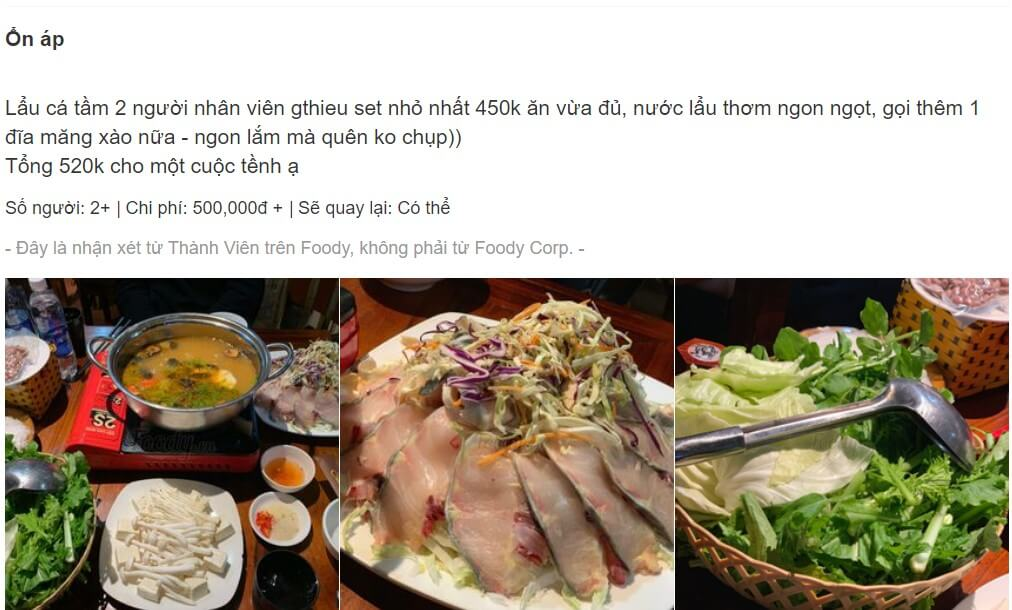 Đánh giá Nhà Hàng A Phủ Sapa