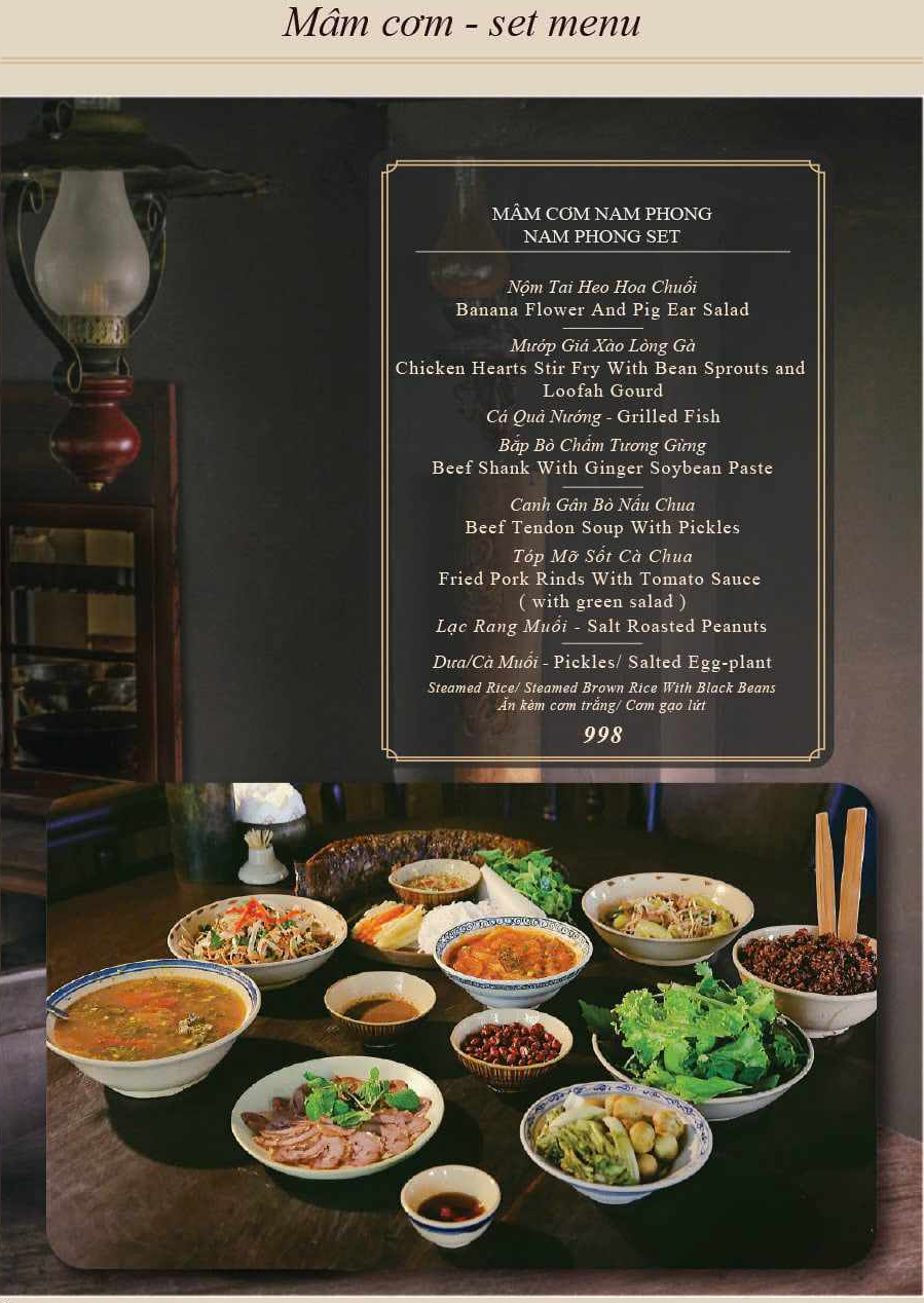 Thực đơn Nhà hàng Tầm Vị