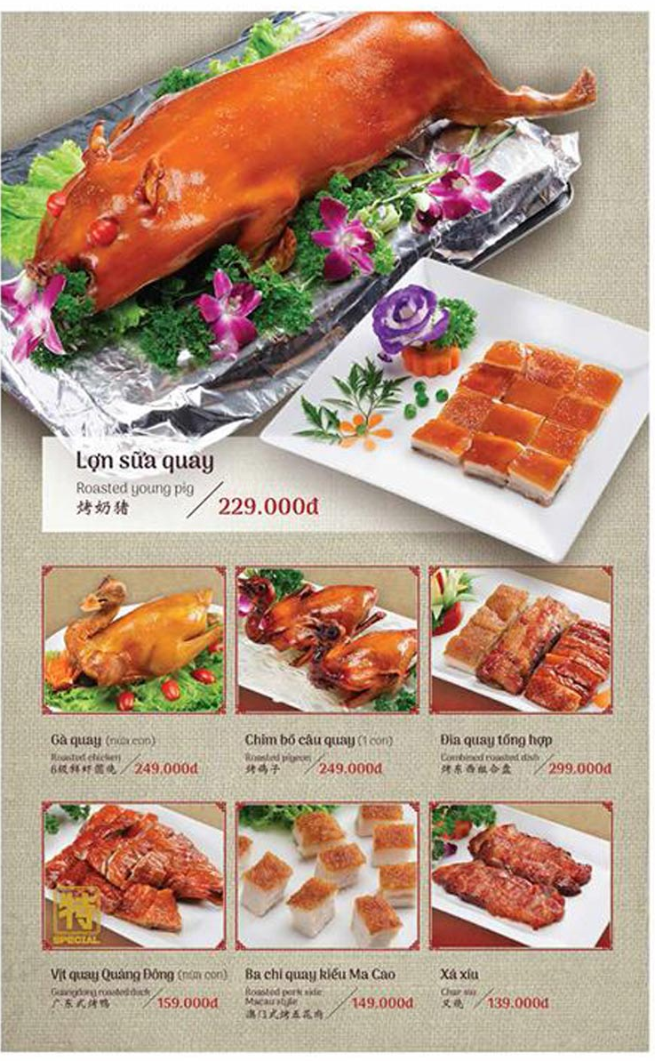 Thực đơn món ăn đặc sắc Nhà hàng Mỹ Tường Viên