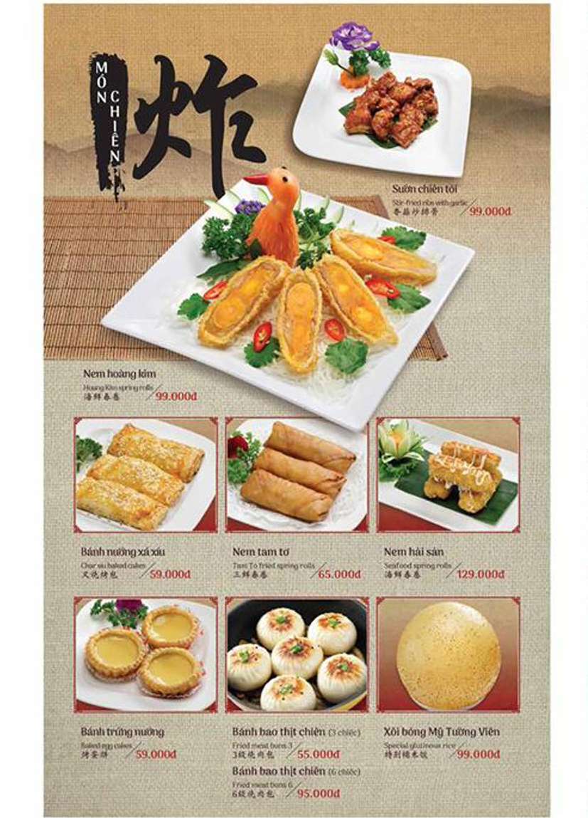 Thực đơn & món ăn đặc sắc Nhà hàng Mỹ Tường Viên