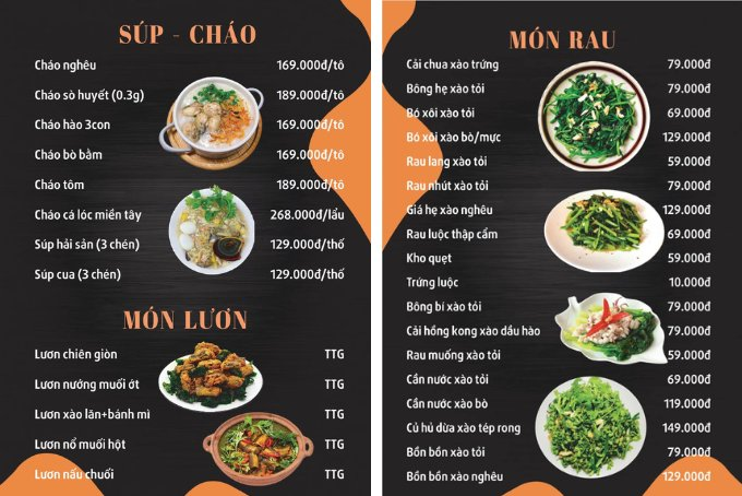 Thực đơn & món ăn tiêu biểu Nhà Hàng A La Việt