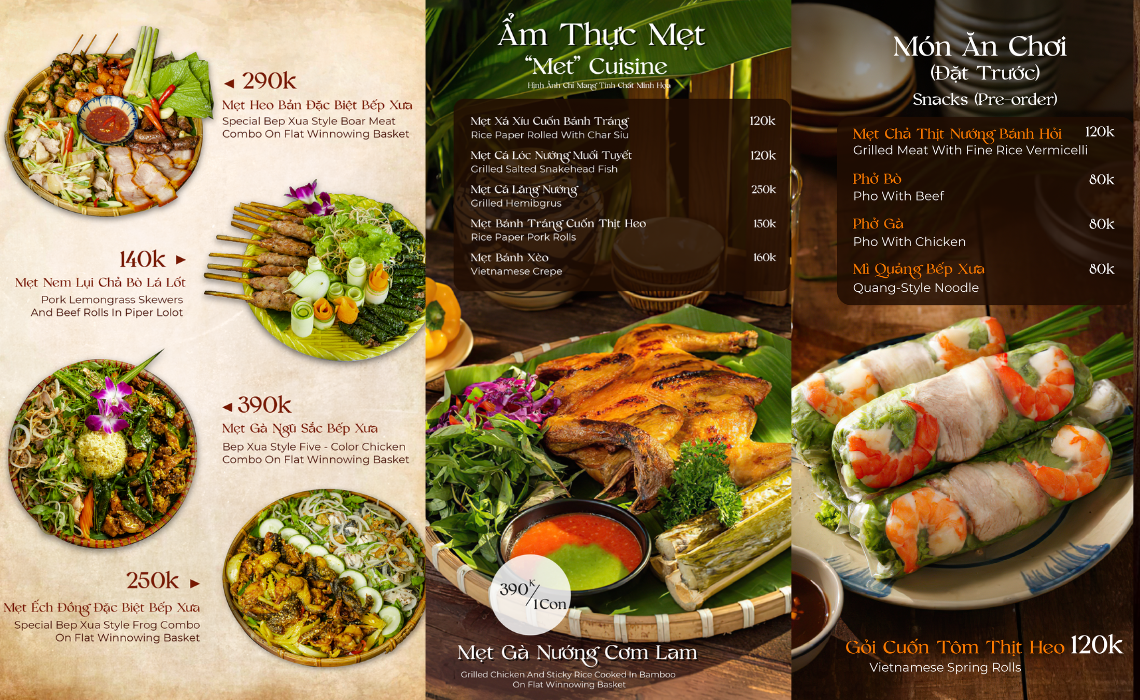 Món tiêu biểu tại Nhà hàng Bếp Xưa Linh Đàm