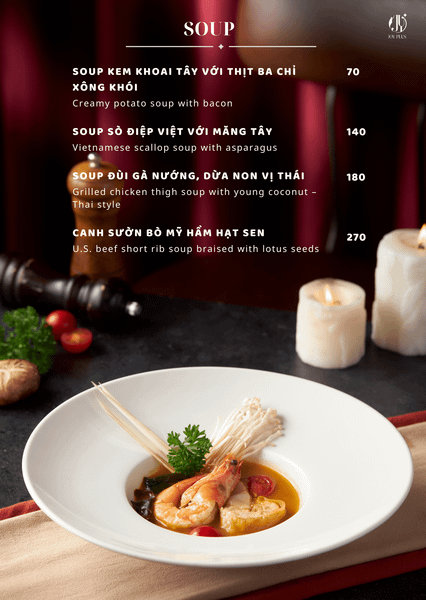 Menu Alacarte tại JOY