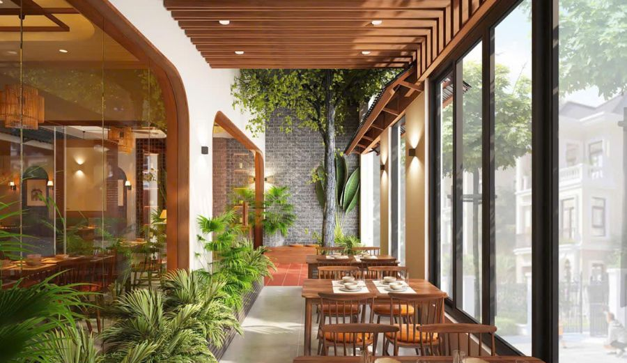 Không gian nhà Hàng Sen Vàng