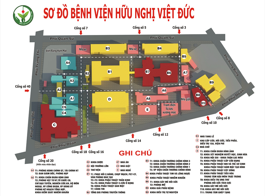 Sơ đồ Bệnh Viện Hữu Nghị Việt Đức